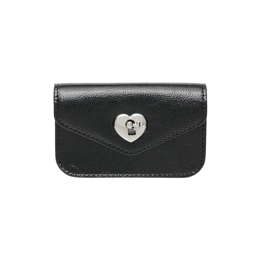 Le Masque Heart Lock Compact Card Wallet (Black)