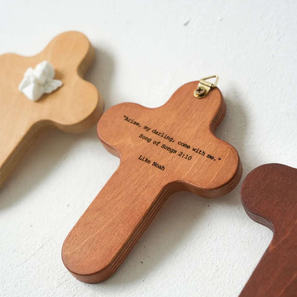 LIKE NOAH Baby Angel Wood Cross