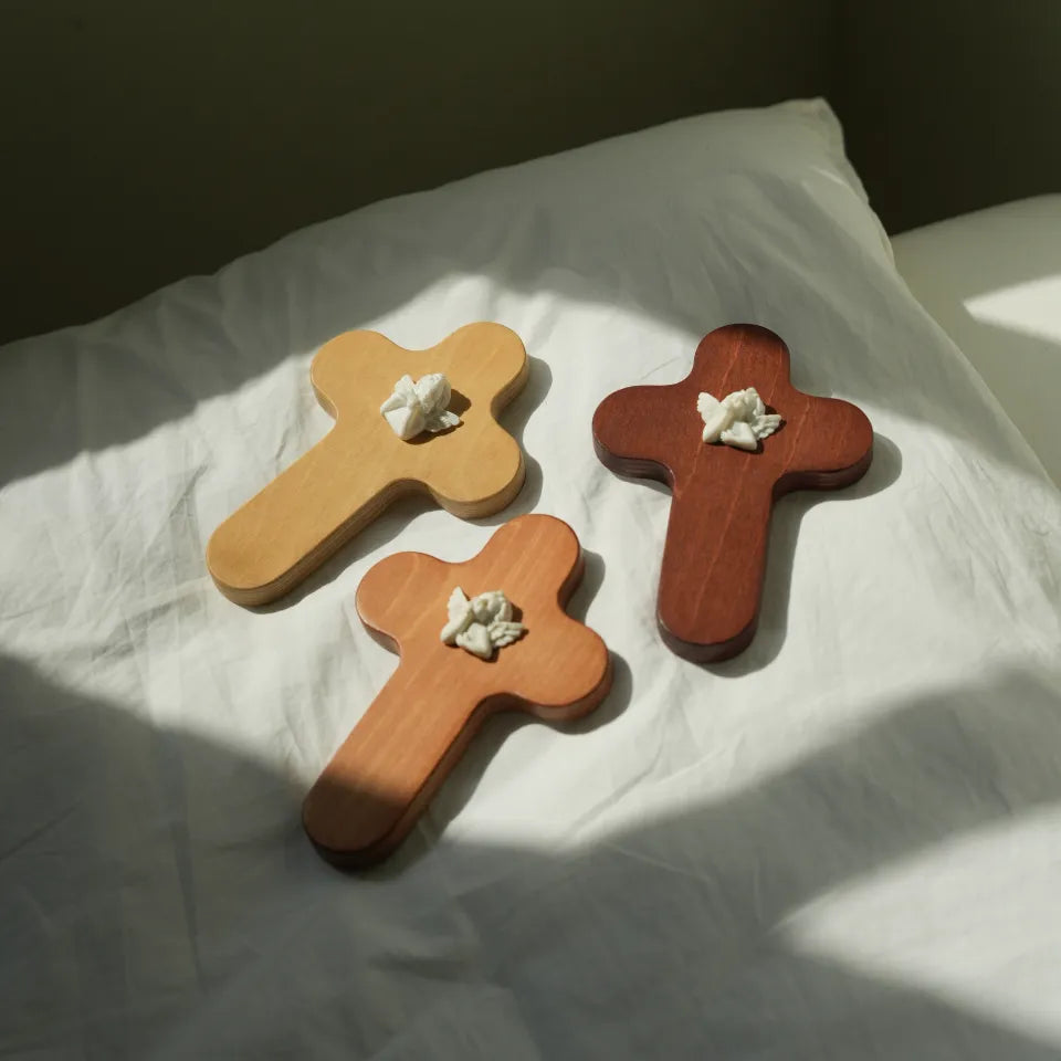 LIKE NOAH Baby Angel Wood Cross
