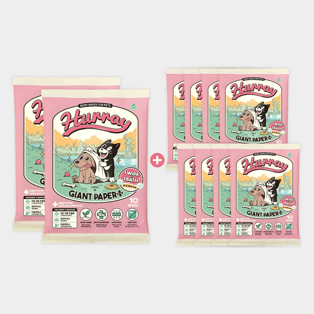 HURRAY Giant Paper Pet Bath Wipes
