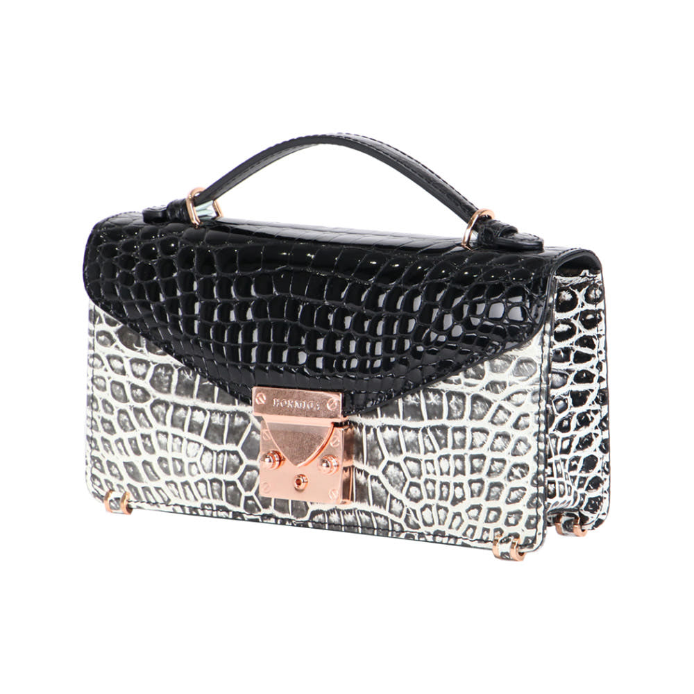 HORMIGA Luxury Crocodile Square Bag Limited Edition (Black &amp; White)