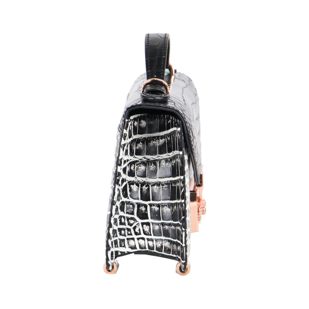 HORMIGA Luxury Crocodile Square Bag Limited Edition (Black &amp; White)