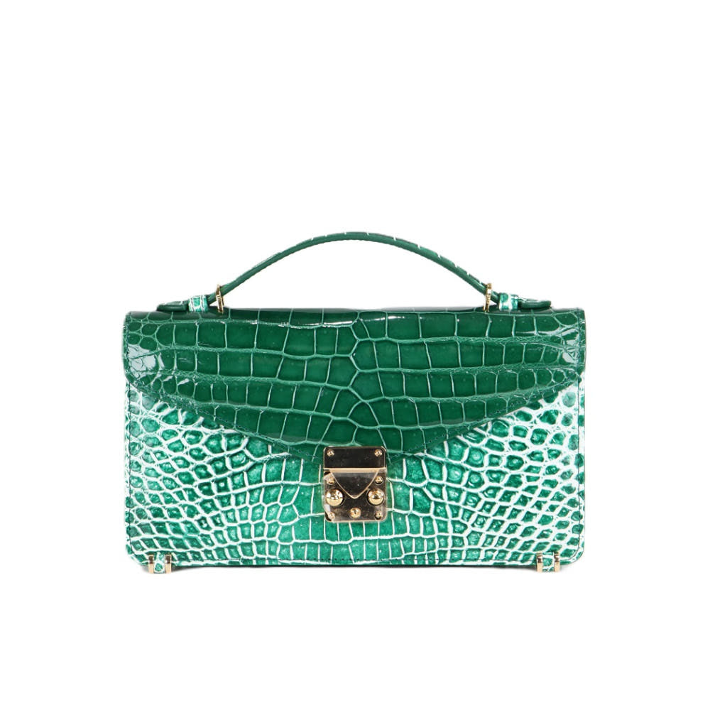 HORMIGA Luxury Crocodile Square Bag Limited Edition (Green &amp; White)