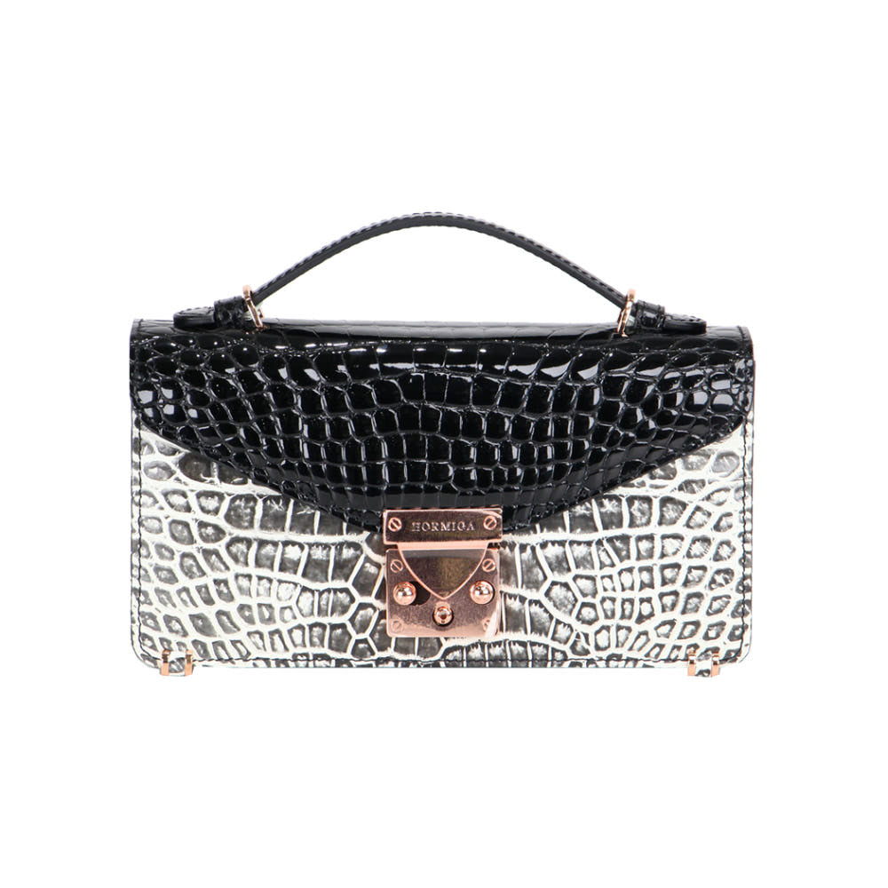 HORMIGA Luxury Crocodile Square Bag Limited Edition (Black &amp; White)