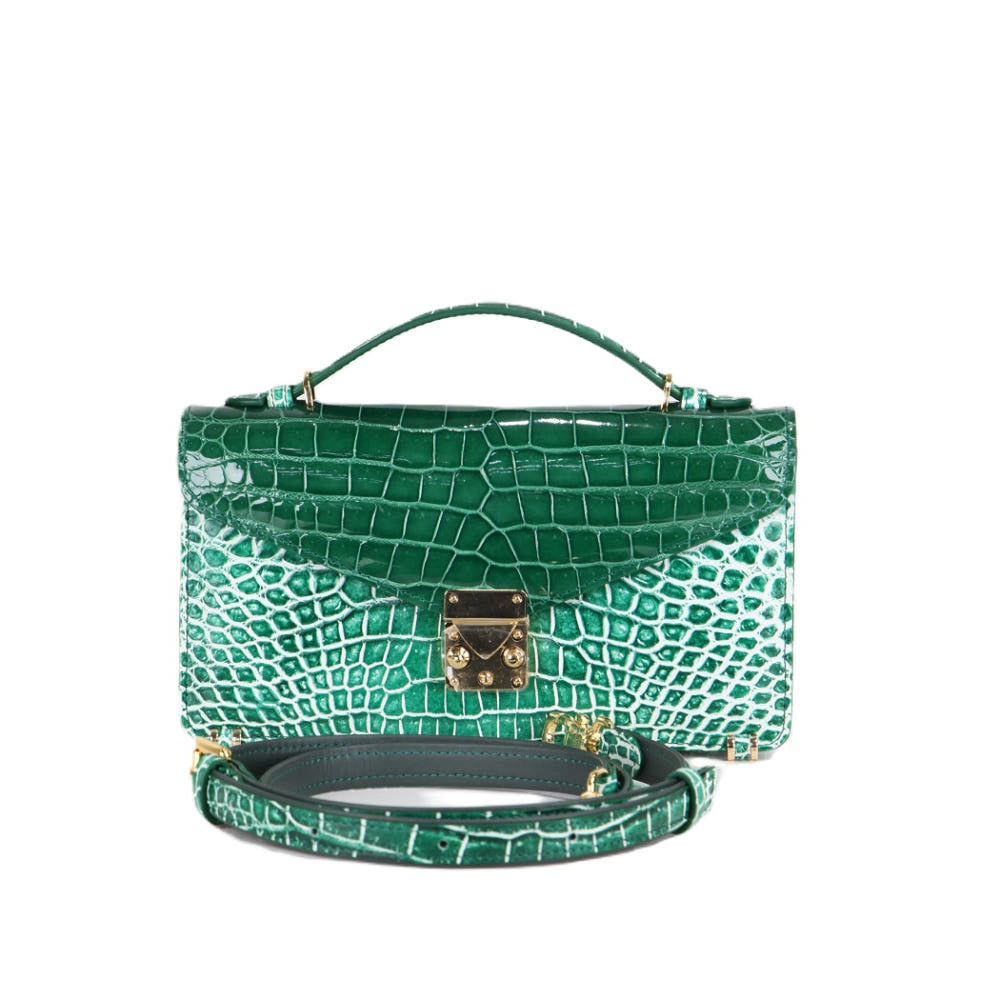 HORMIGA Luxury Crocodile Square Bag Limited Edition (Green &amp; White)