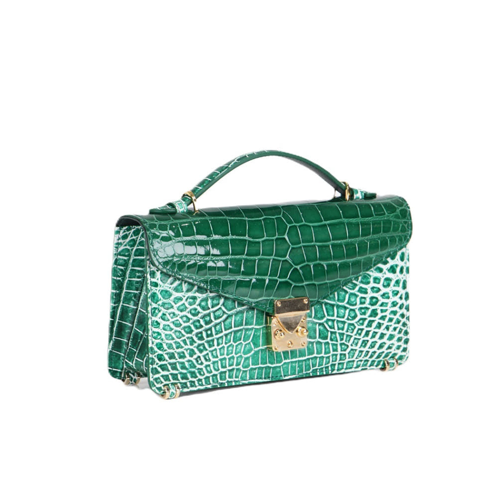 HORMIGA Luxury Crocodile Square Bag Limited Edition (Green &amp; White)