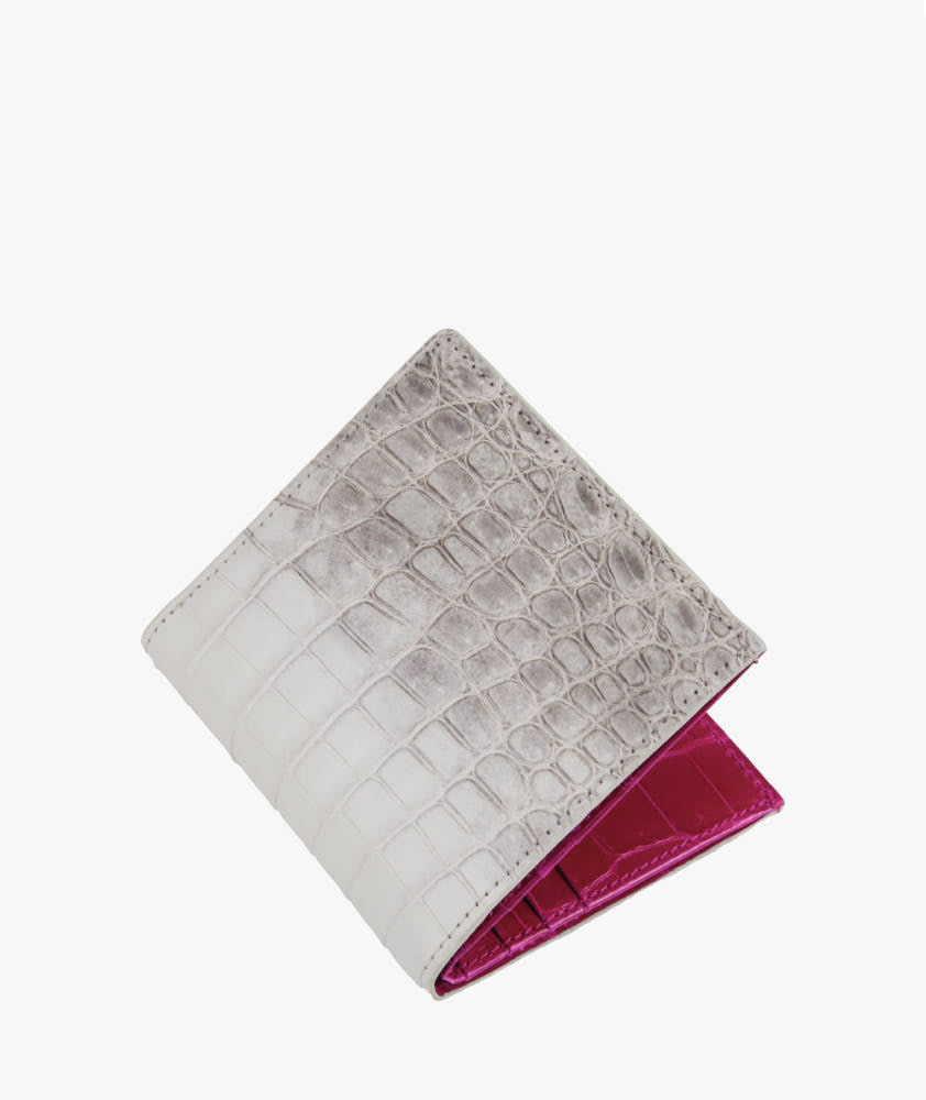 GROSCALIN Crocodile Leather Compact Organizer C-Wallet (Himalaya)