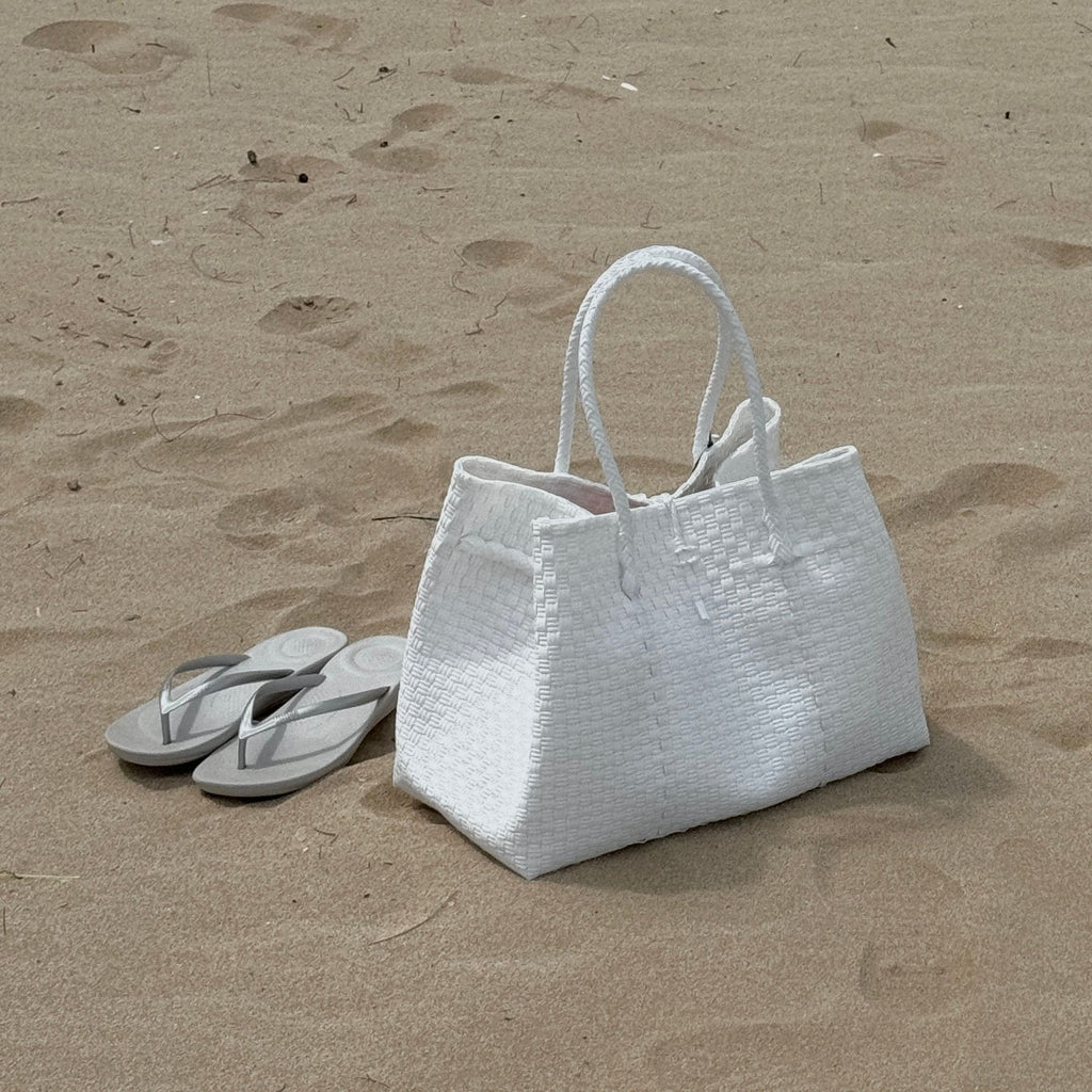Ortica [Handmade] Pasar Bag - Pure White XL (Washable Rattan Bag)