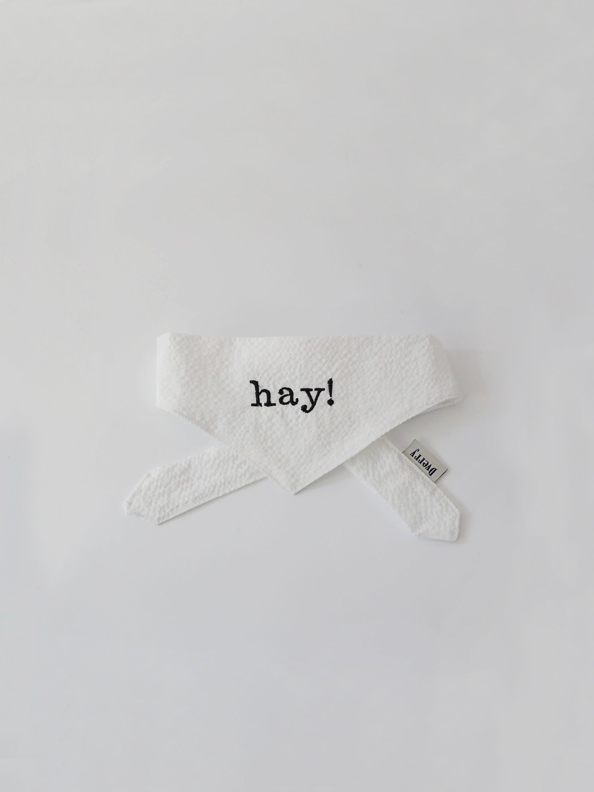 Dverry Seersucker Naming Scarf(White)