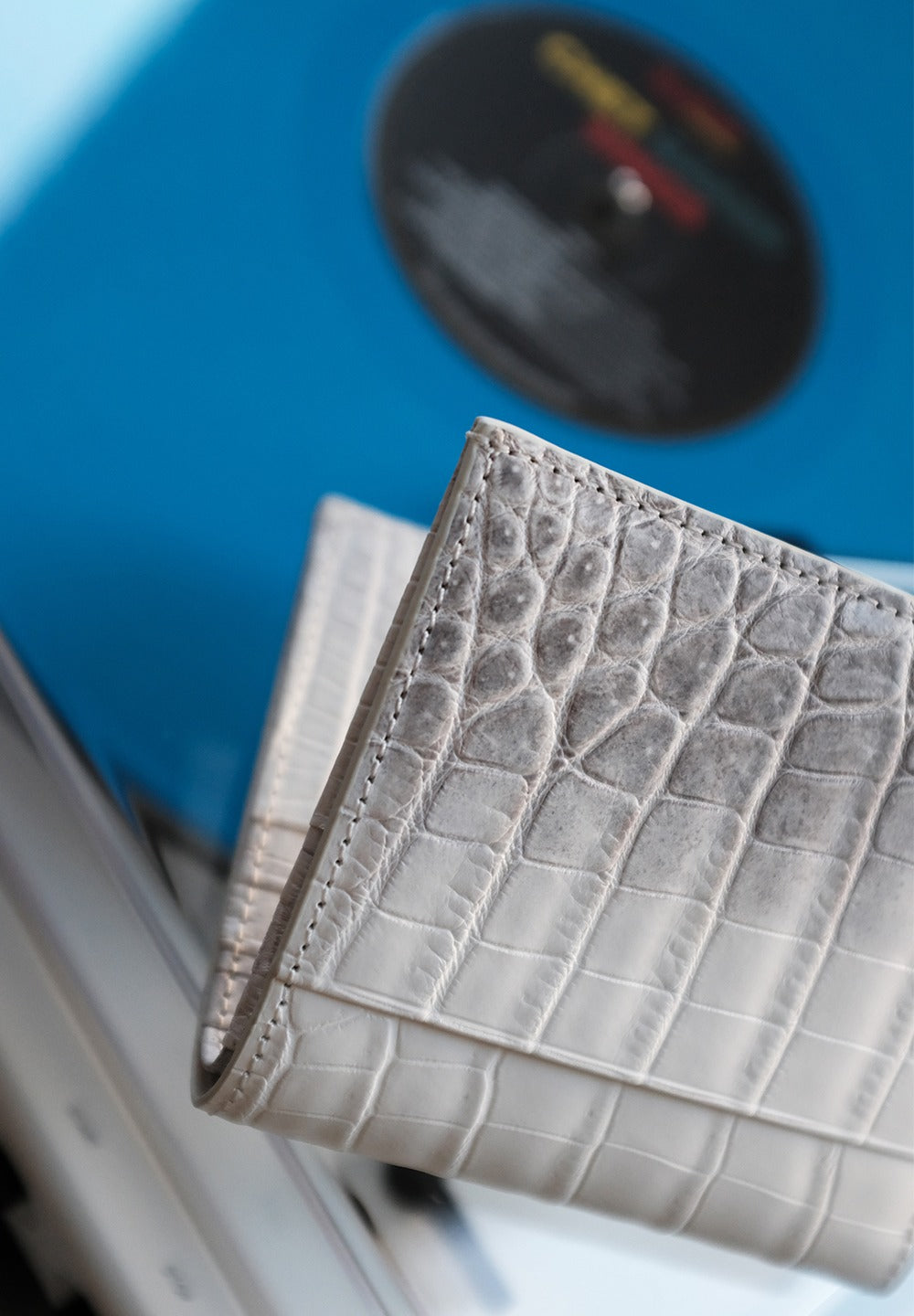 GROSCALIN Crocodile Leather Compact Organizer C-Wallet (Himalaya)
