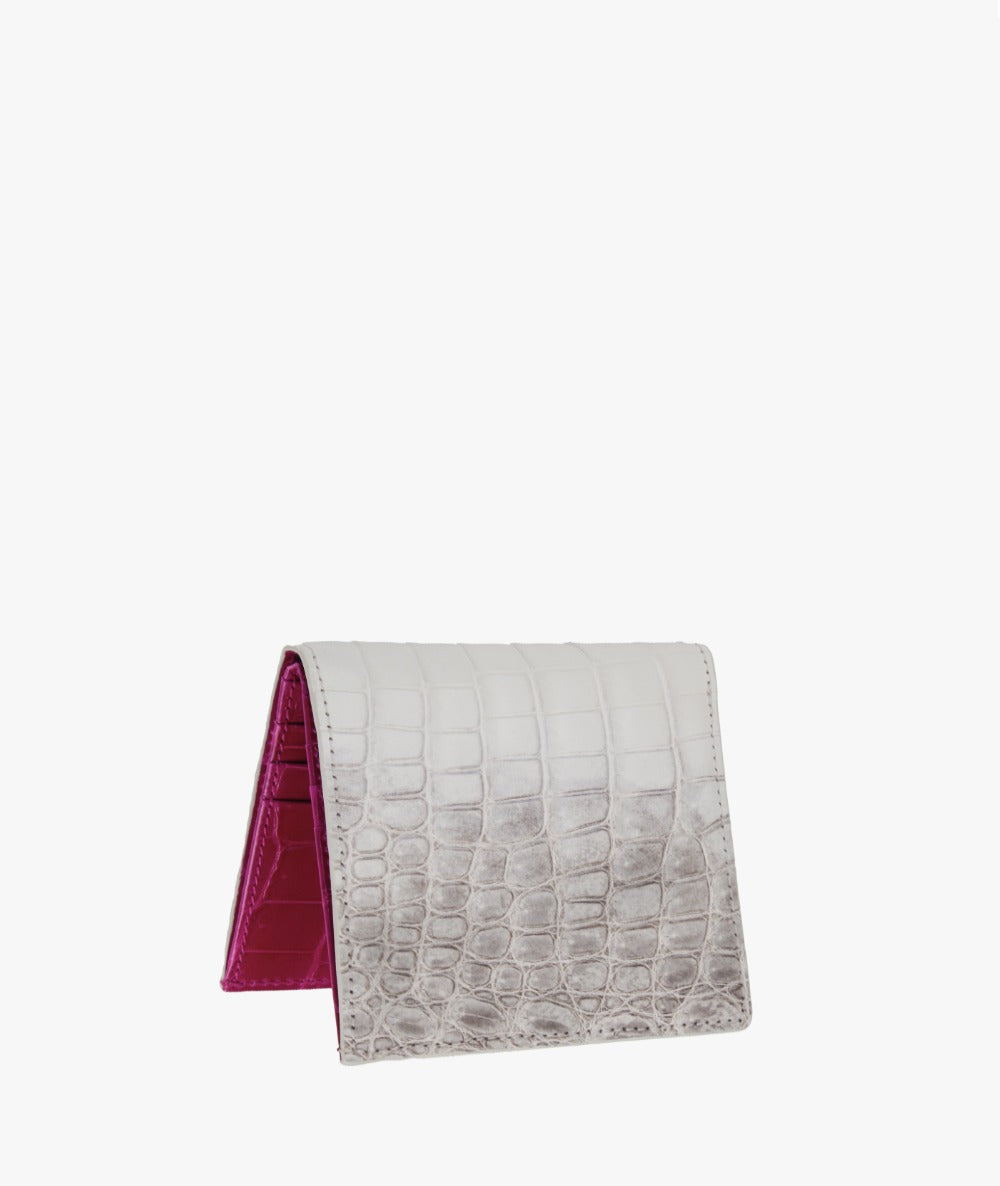 GROSCALIN Crocodile Leather Compact Organizer C-Wallet (Himalaya)