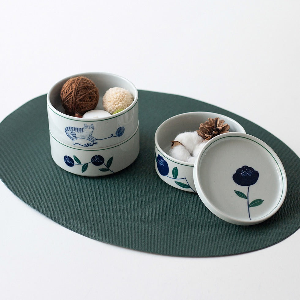 [Yeogidamgi] Illustrated 3-Tier Side Dish Box - Cat