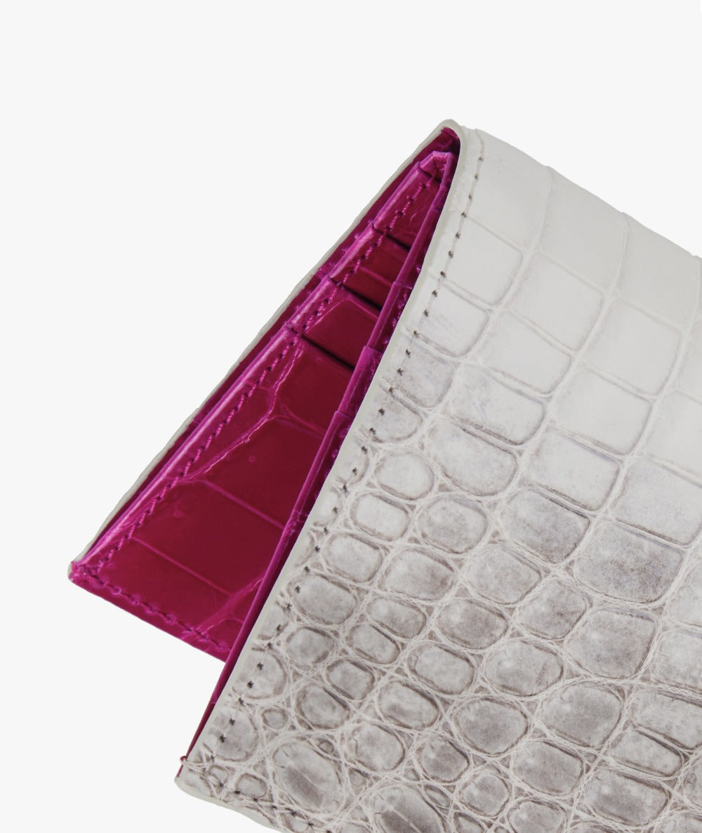 GROSCALIN Crocodile Leather Compact Organizer C-Wallet (Himalaya)
