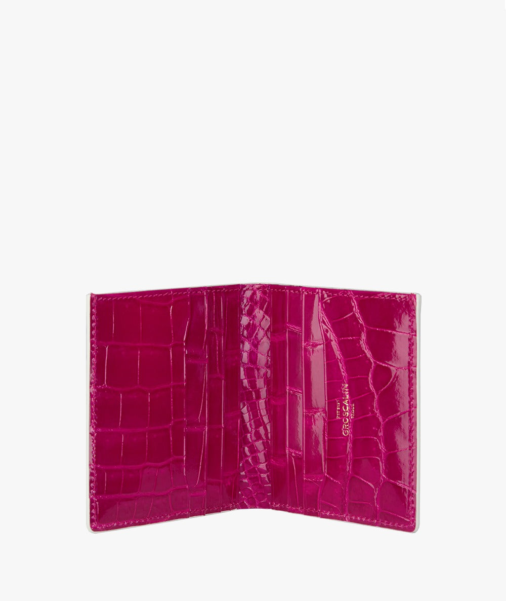 GROSCALIN Crocodile Leather Compact Organizer C-Wallet (Himalaya)