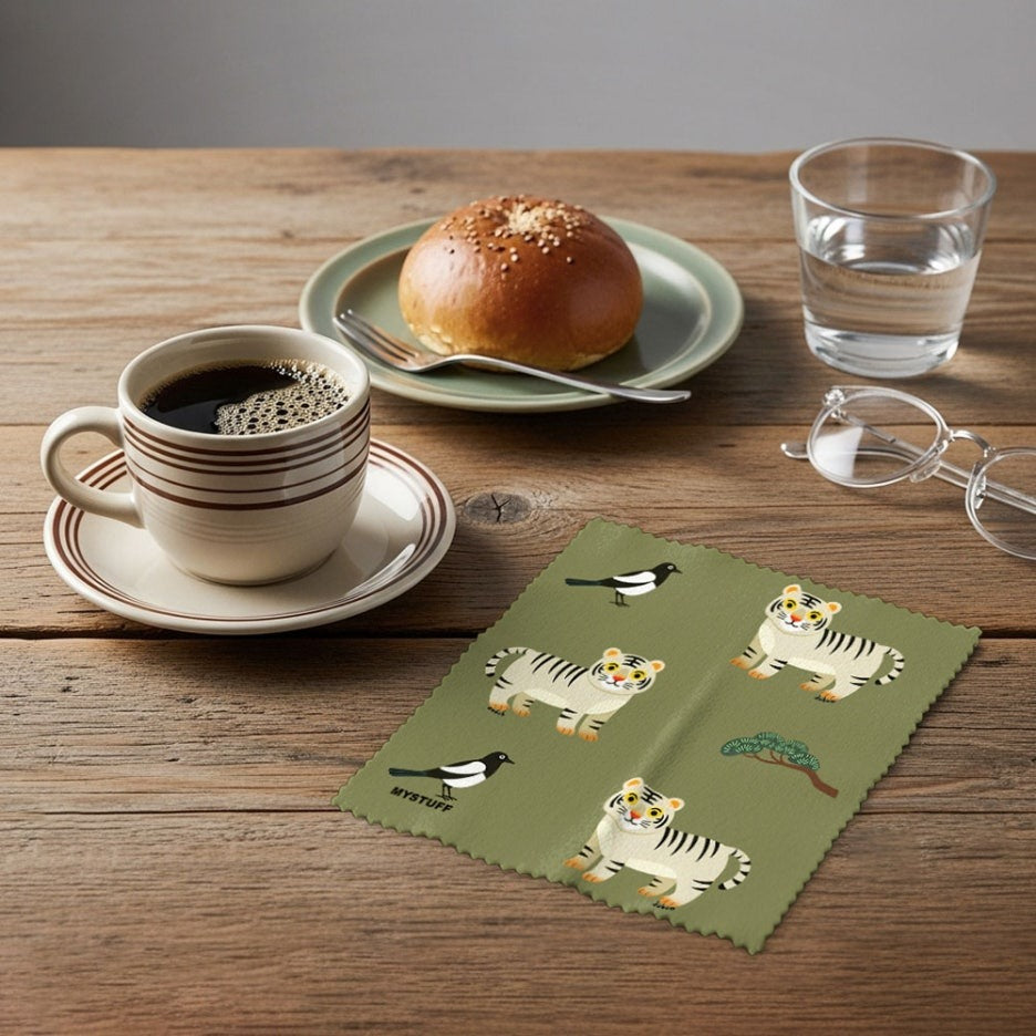 Premium Microfiber Multi-Cleaner: Korean Traditional &amp; Floral Illustrations