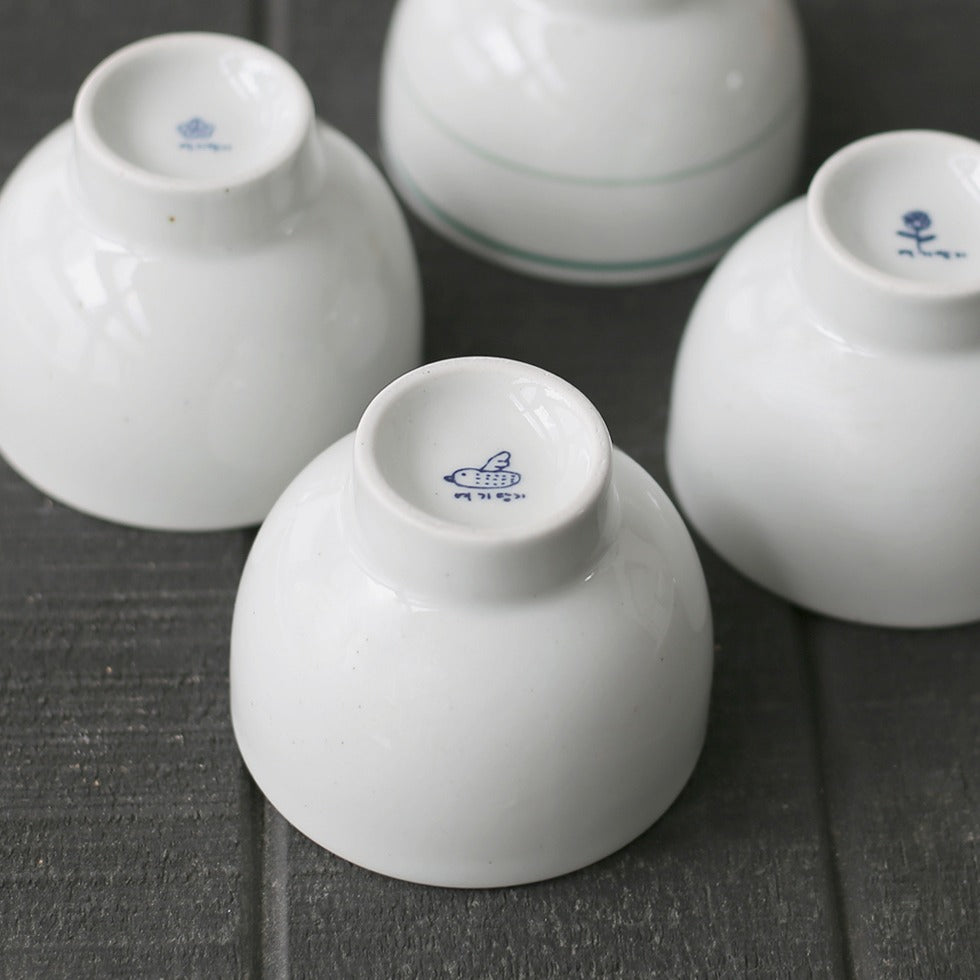 [Yeogidamgi] Hangeul 'Bok' (Good Luck) Teacup 4-Piece Gift Set