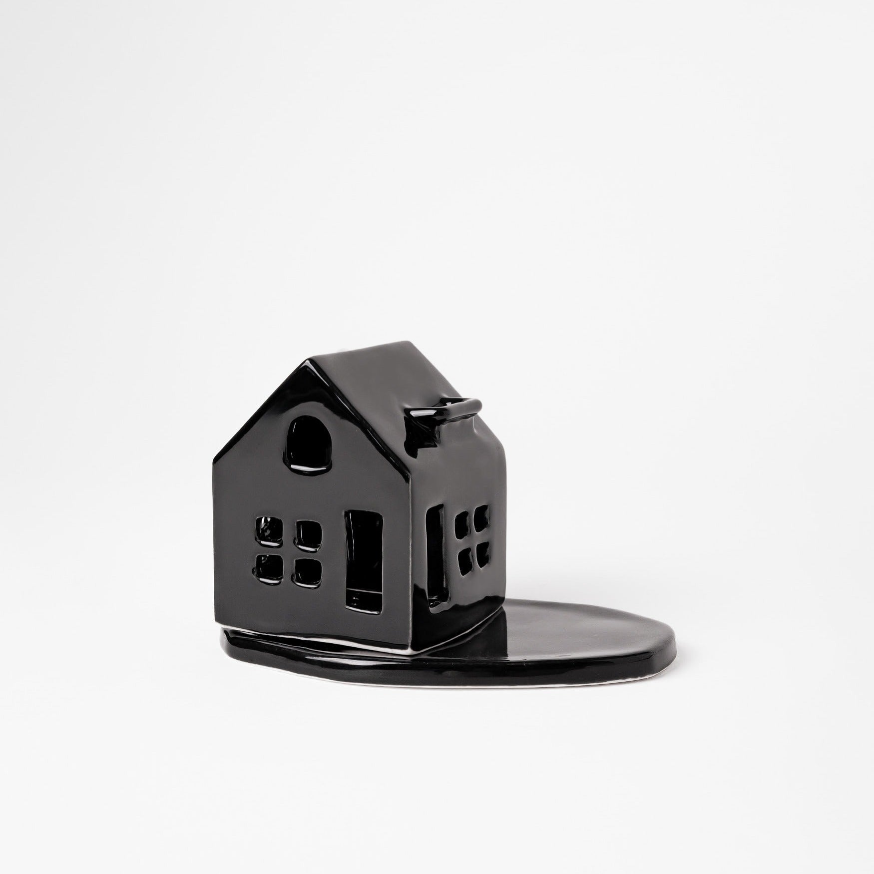 Black Cottage Tealight Holder - Cabin