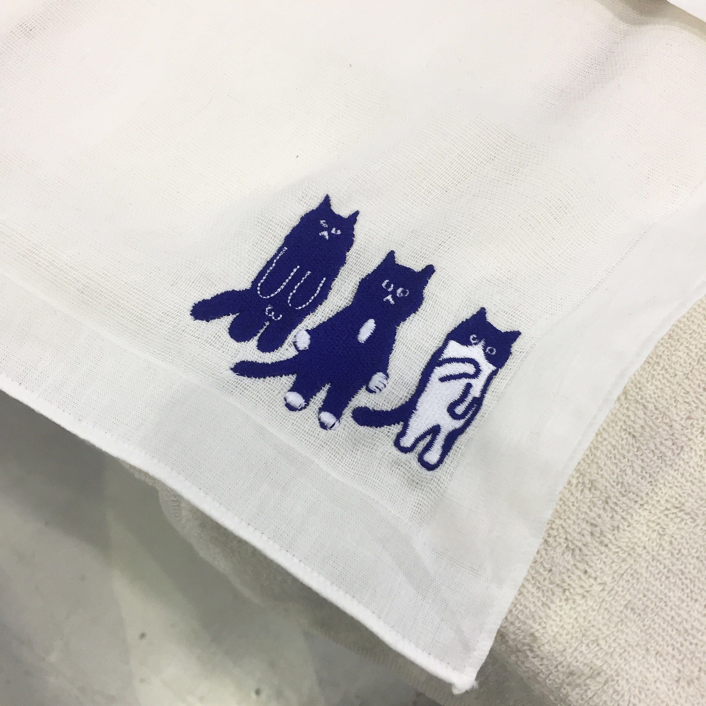[GREEN BLISS] Organic Handkerchief - Blue Cat