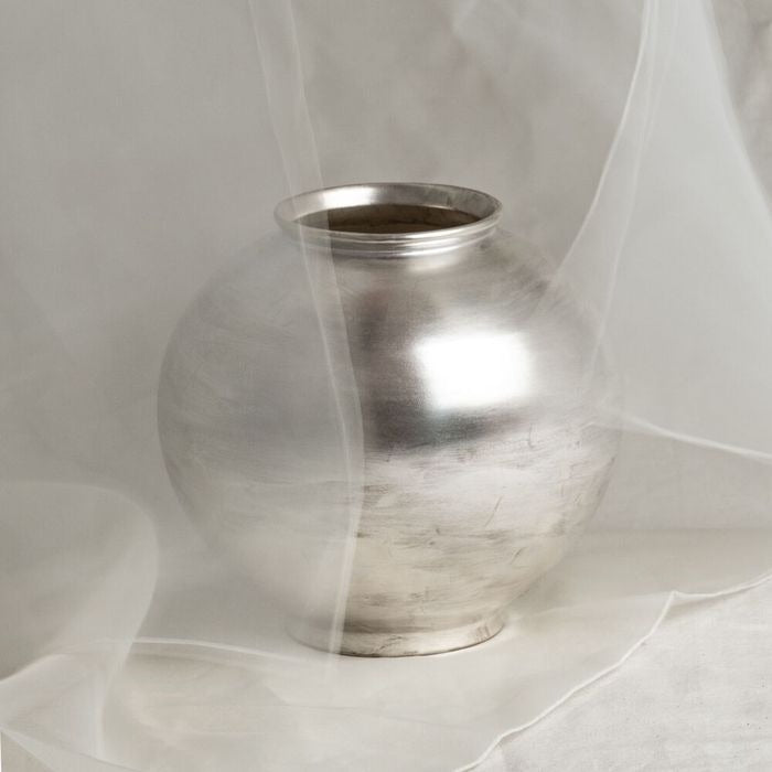 [YIDO] Silver-White Moon Jar 18cm (Handmade) - Gift Wrapped