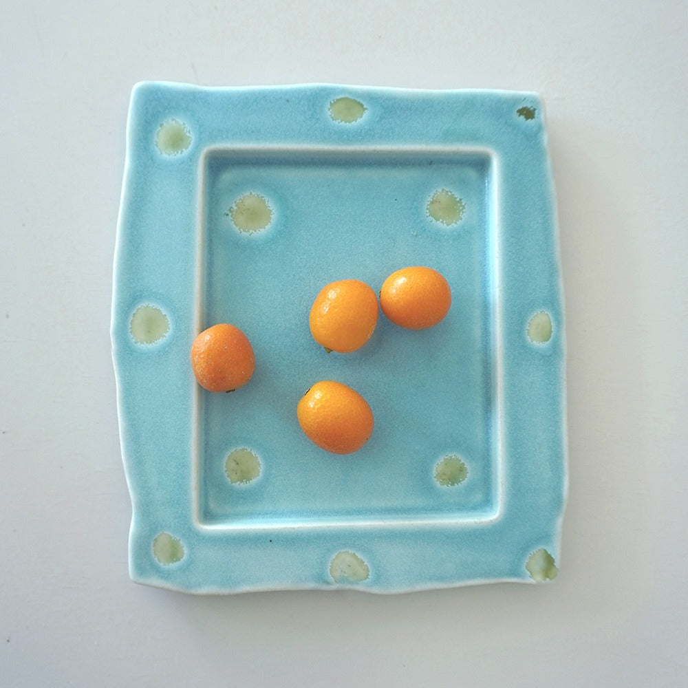 Square Plate 02, Matte Blue