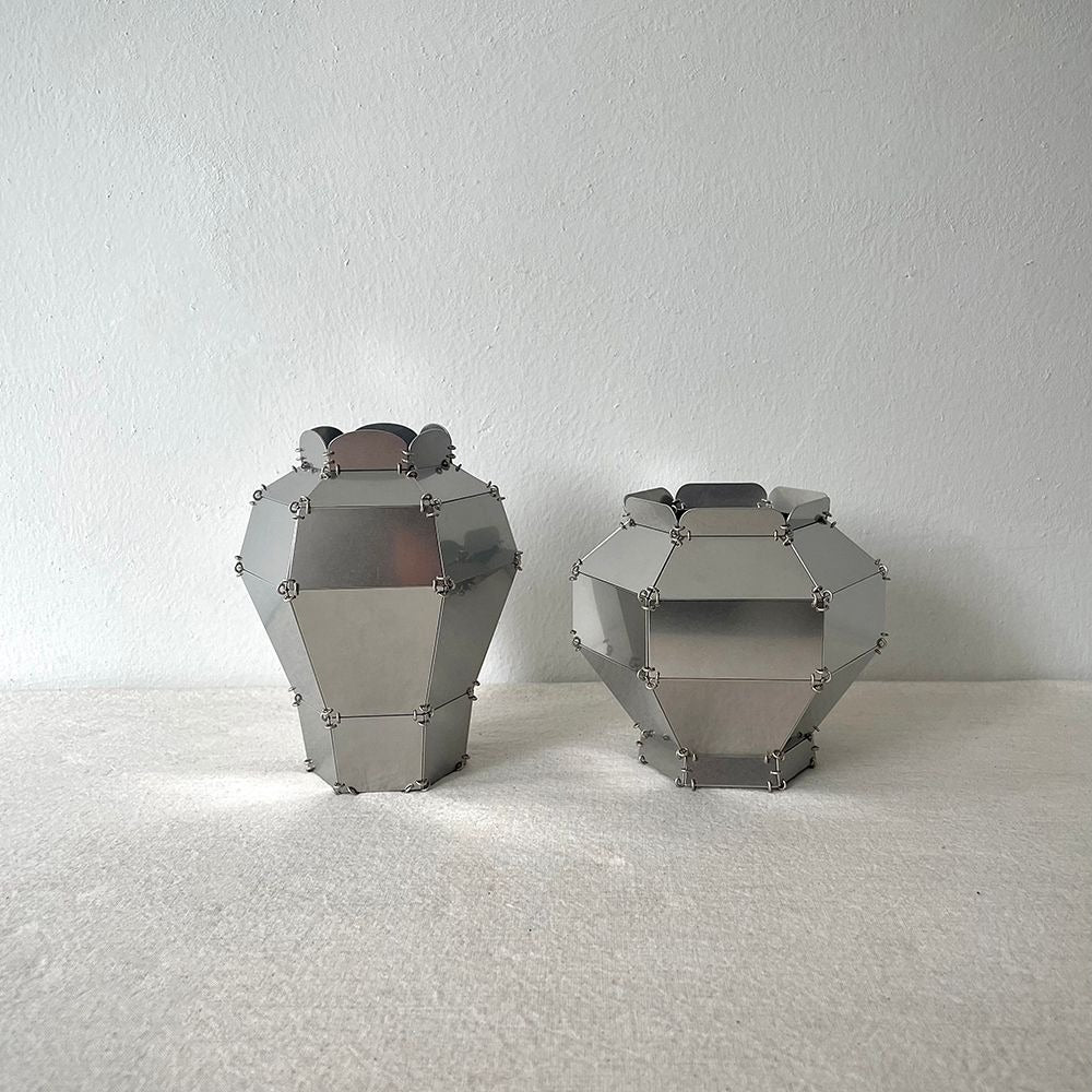 Angled Grey Vase (Maebyeong / Moon Jar)