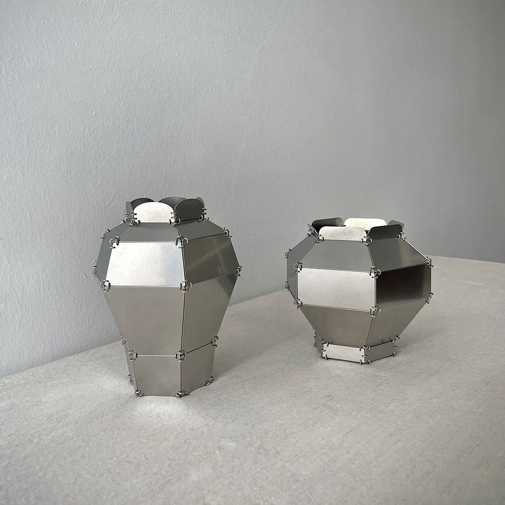 Angled Grey Vase (Maebyeong / Moon Jar)
