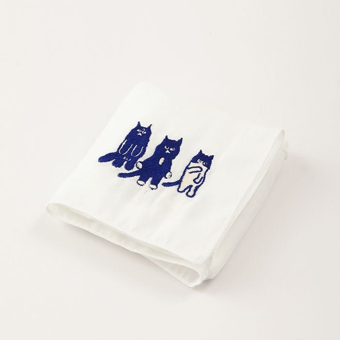 [GREEN BLISS] Organic Handkerchief - Blue Cat