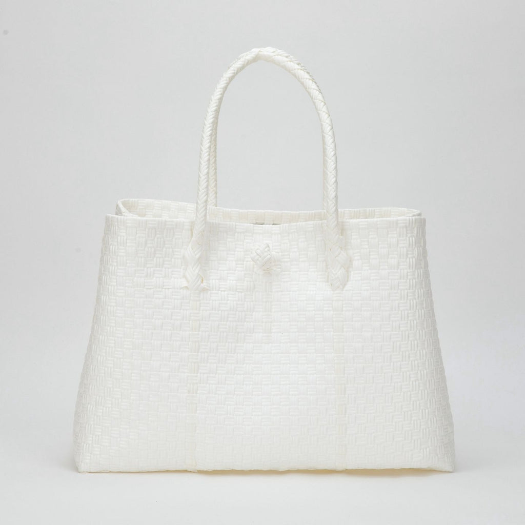 Ortica [Handmade] Pasar Bag - Pure White XL (Washable Rattan Bag)