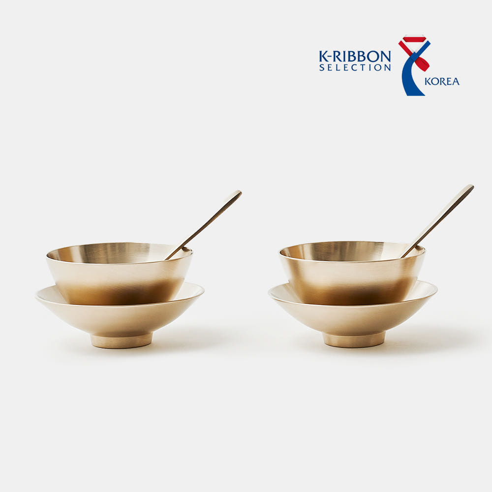 Premium Handcrafted Bangjja Brassware Bingsu &amp; Porridge Bowl Set