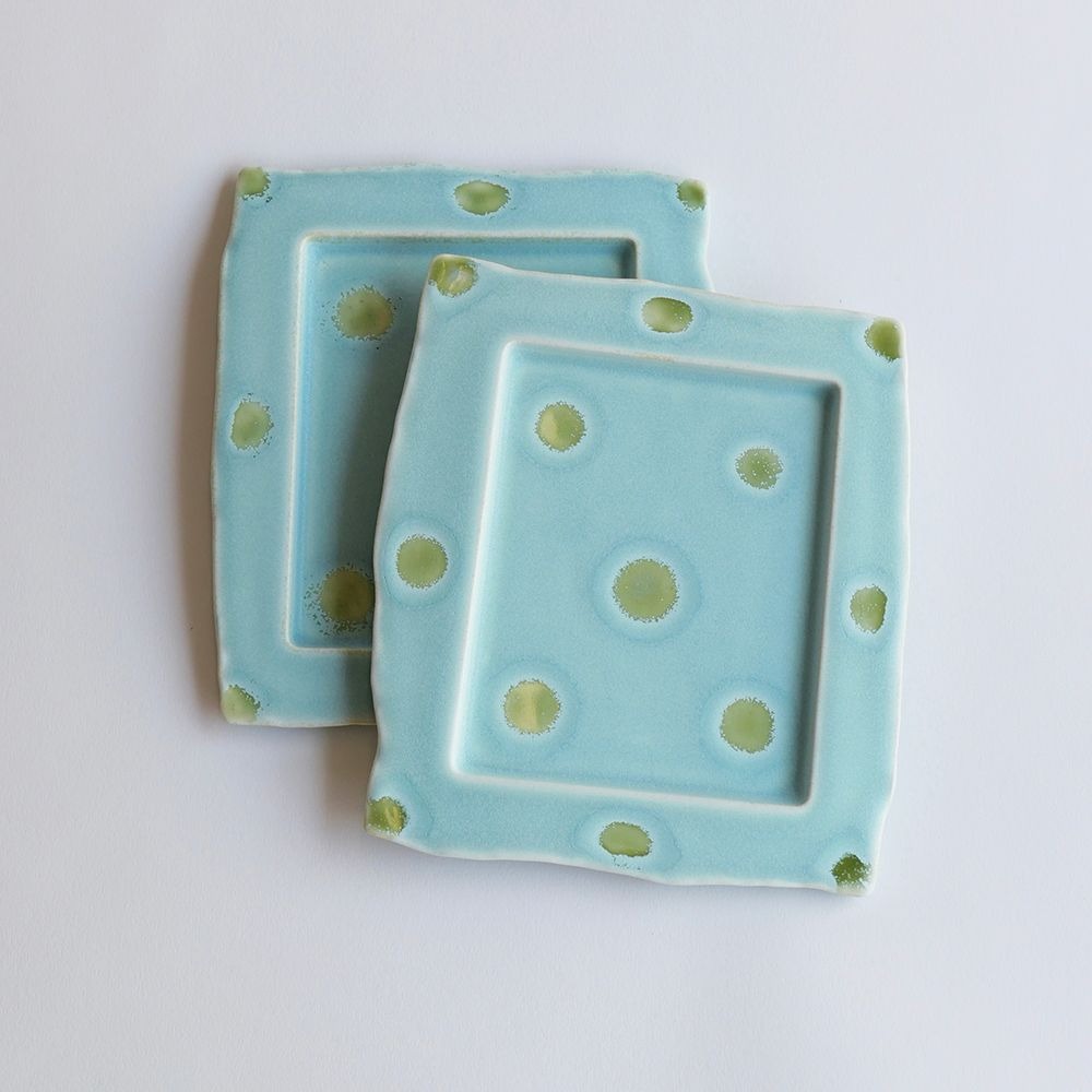 Square Plate 02, Matte Blue