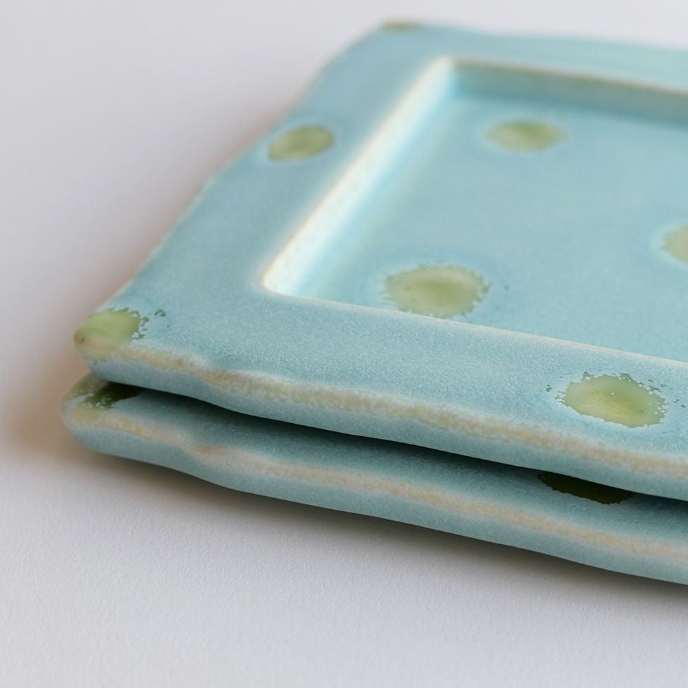 Square Plate 02, Matte Blue