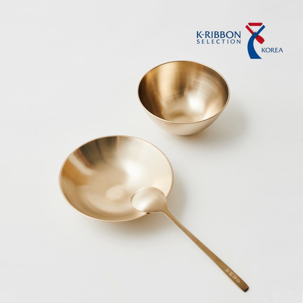 Premium Handcrafted Bangjja Brassware Bingsu &amp; Porridge Bowl Set
