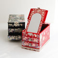 [Parkssisangbang] Premium Mother-of-Pearl Peony Mirror Jewelry Box (Red)