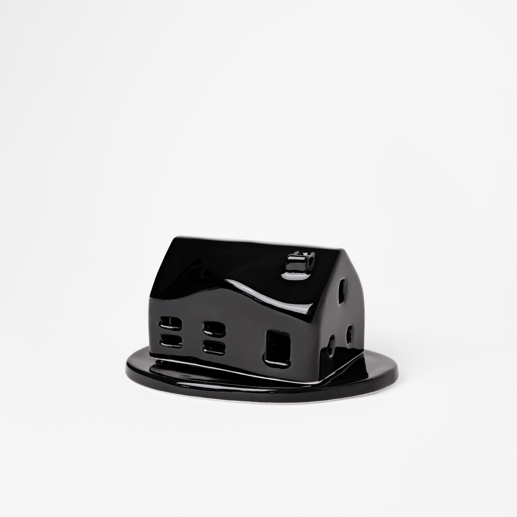 Black Cottage Tealight Holder (Alpine)